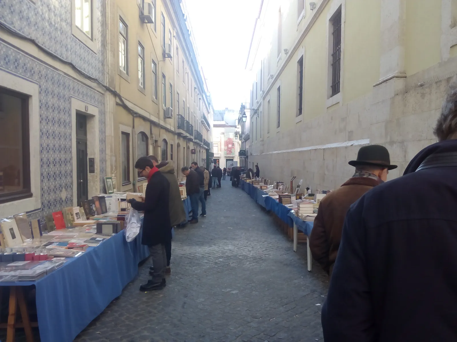 A book fair in Chiado, uphill from Baixa.